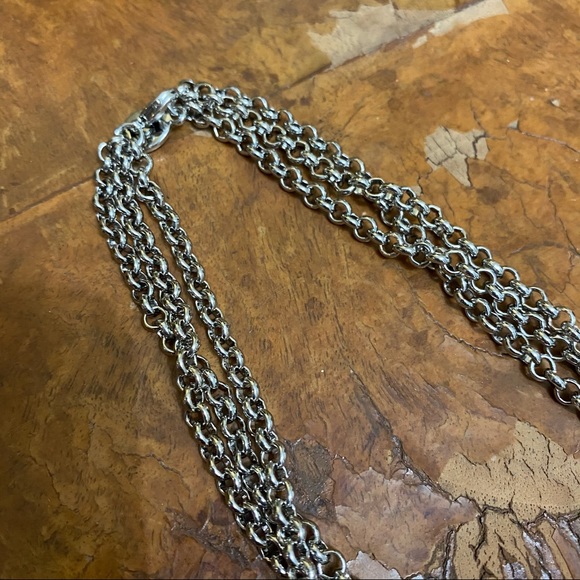 Triple Multi chain charm necklace in silver-tone - Picture 4 of 5